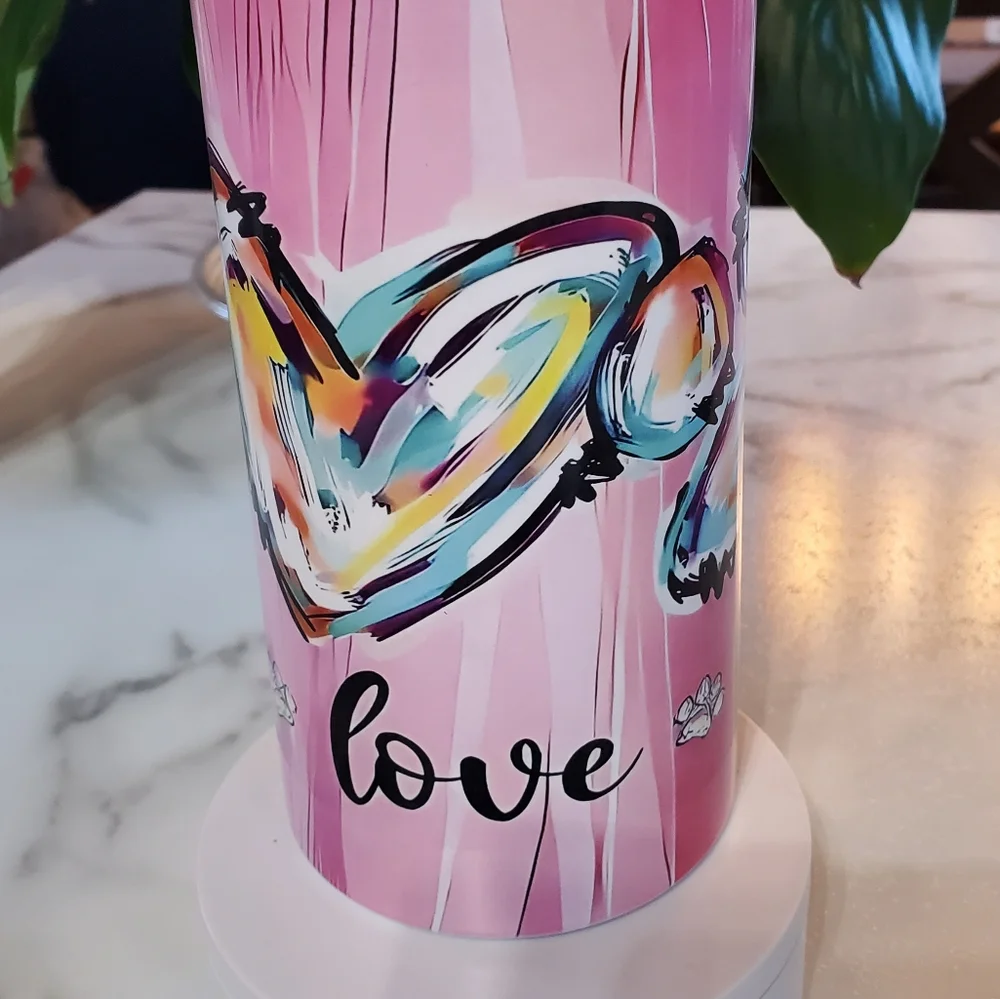 peace love paws 32oz Hydro Handle Bottle Tumbler 💜sale